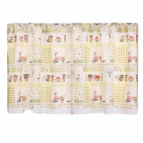 Cute Short Kitchen Curtain Rod Pocket Cafe Curtain Living Room Bedroom Window Drapes, 55x24 inch