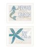 "Mermaid Kisses Starfish Wishes" 2-Piece Vignette by Kate Sherrill, Ready to Hang Framed Print, White Frame