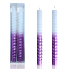 FCMSHAMD 8.46'' Purple Taper Candles - Spiral Dripless(2 Pack)