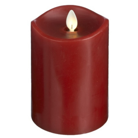 Ganz Red Led Wax Pillar Candle 5" H. X 3" Dia