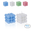 HomeWidget Bubble Cube Scented Candle White/Blue 2-Pack – Natural Premium Handmade Aesthetic Decorative Soy Wax , Décor Ideas for Bathroom Bedroom