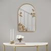 Arched Metal Floral Wall Mirror