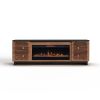 Bridgevine Home Graceland 86 inch Fireplace TV Stand Console for TVs up to 100 inches, Minimal Assembly, Black with Bourbon finish