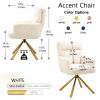 Off White Cashmere Contemporary High-Back Upholstered Swivel Accent Chair