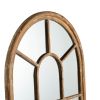 24x79" Half-Round Elongated Mirror with Decorative Window Look Classic Architecture Style Solid Fir Wood Interior Decor