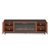 Bridgevine Home Graceland 86 inch Fireplace TV Stand Console for TVs up to 100 inches, Minimal Assembly, Black with Bourbon finish