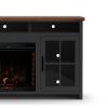 Bridgevine Home Essex 74 inch Fireplace TV Stand Console for TVs up to 85 inches, Minimal Assembly, Black and Whiskey Finish