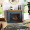 Bridgevine Home Washington 48 inch Fireplace with Mantel, Blue Denim and Whiskey Finish