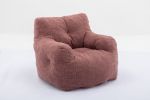 010-Soft Teddy Fabric Tufted Foam Bean Bag Chair With Teddy Fabric Bean Paste Red