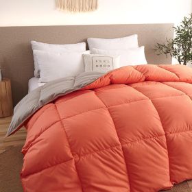 Down Duvet, Winter Duvet, Goose Down Duvet Core, Air Conditioner (Option: Orange-200x230cm-8)