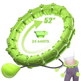 1pc Smart Weighted Hula Hoops, Fitness Weight Loss Gear, With Detachable Knots & Adjustable Weight (Color: Green)