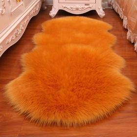 New Carpet Plush Soft Sheepskin Bedroom Carpet Imitation Wool Pad Long Hair Bedside Mat Sofa Cushion Rugs Living Room Fur Carpet (Color: PD1004, size: 60x120cm)