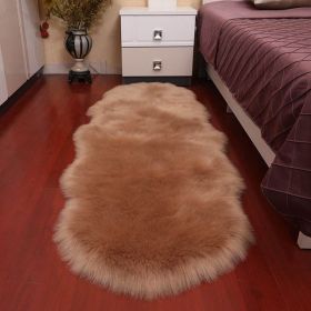 New Carpet Plush Soft Sheepskin Bedroom Carpet Imitation Wool Pad Long Hair Bedside Mat Sofa Cushion Rugs Living Room Fur Carpet (Color: PD1005, size: 60X90cm)