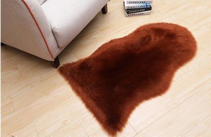 New Carpet Plush Soft Sheepskin Bedroom Carpet Imitation Wool Pad Long Hair Bedside Mat Sofa Cushion Rugs Living Room Fur Carpet (Color: PD3001, size: 40x60cm)