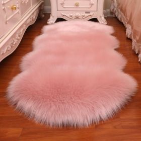 New Carpet Plush Soft Sheepskin Bedroom Carpet Imitation Wool Pad Long Hair Bedside Mat Sofa Cushion Rugs Living Room Fur Carpet (Color: PD1010, size: 60x180cm)