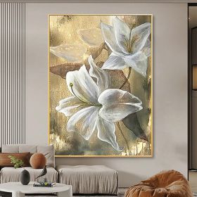 Hand Painted Oil Paintings Hand Painted High quality Flowers Contemporary Modern Rolled Canvas Living Room Hallway Luxurious Decorative Painting (size: 90x120cm)