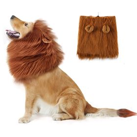 Adjustable Lion Wig with Ears for Dogs - Cute and Fun Mane Costume for Your Pet (Color: Light Brown)