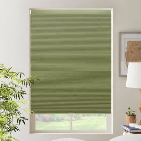 WELLSOURCE Cordless Cellular Shades without Drilling Honeycomb Blinds Blackout for Windows Bed Room, Office Easy to Install Custom Size (Color: Green)