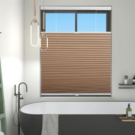 WELLSOURCE Blackout Cellular Shades Cordless, Top Down Bottom Up Blinds for Windows, 1.5" Single Cell Pleated Honeycomb Window Shades for Bedroom (Color: Blackout-Brown, size: CUTOM SIZE)