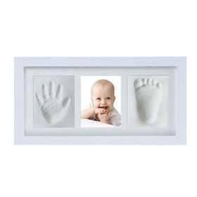 Baby Hand and Footprint Kit, Baby Footprint Kit, Newborn Keepsake Frame (Color: Blue Clay)