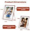 2Pcs Standing Rose Gold Metal Picture Frames 5x7IN 8x10IN Vertical Tabletop Floating Photo Frame