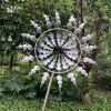 30cm/11.81in Courtyard Garden Lawn Outdoor Decoration, Unique Wind Collector Magic Kinetic Energy Metal Windmill Spinner Solar Wind Catcher