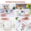 2Pcs Standing Rose Gold Metal Picture Frames 5x7IN 8x10IN Vertical Tabletop Floating Photo Frame