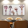 Hand Painted Oil Painting  Horizontal Abstract Animals Giraffe Modern Living Room Hallway Bedroom Luxurious Decorative Painting